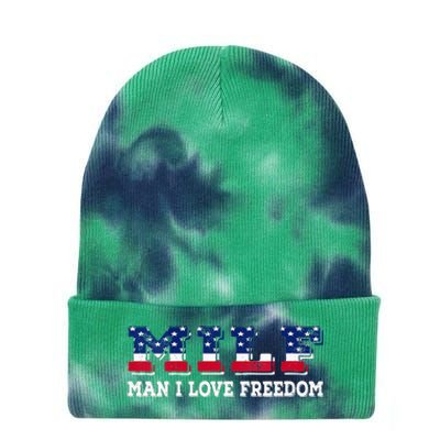 MILF Man I Love Freedom Funny Patriotic Tie Dye 12in Knit Beanie