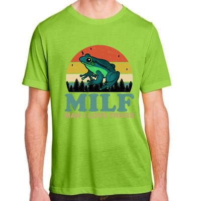 Milf Man I Love Frogs Funny Amphibian Lovers Adult ChromaSoft Performance T-Shirt