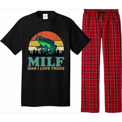 Milf Man I Love Frogs Funny Amphibian Lovers Pajama Set