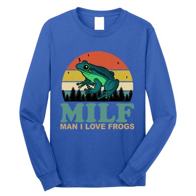 Milf Man I Love Frogs Funny Amphibian Lovers Long Sleeve Shirt