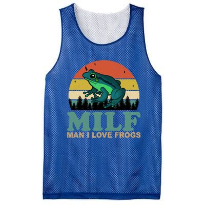 Milf Man I Love Frogs Funny Amphibian Lovers Mesh Reversible Basketball Jersey Tank