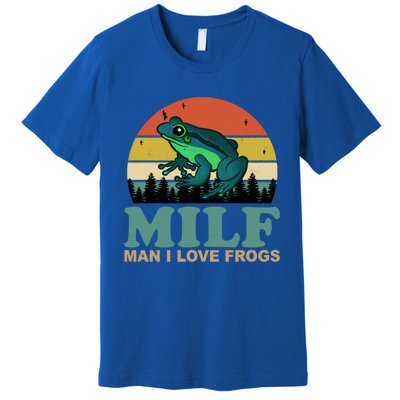 Milf Man I Love Frogs Funny Amphibian Lovers Premium T-Shirt