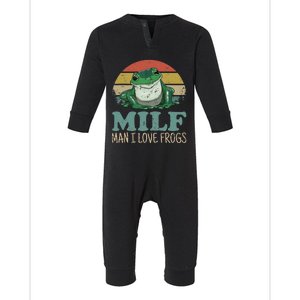 MILF Man I Love Frogs Funny Saying Frog Amphibian Lovers Infant Fleece One Piece