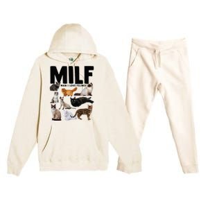 MILF Man I Love Felines Funny Cats Premium Hooded Sweatsuit Set