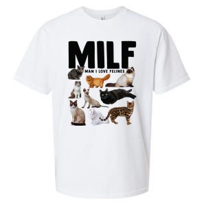 MILF Man I Love Felines Funny Cats Sueded Cloud Jersey T-Shirt