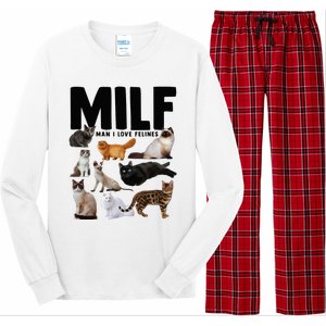 MILF Man I Love Felines Funny Cats Long Sleeve Pajama Set