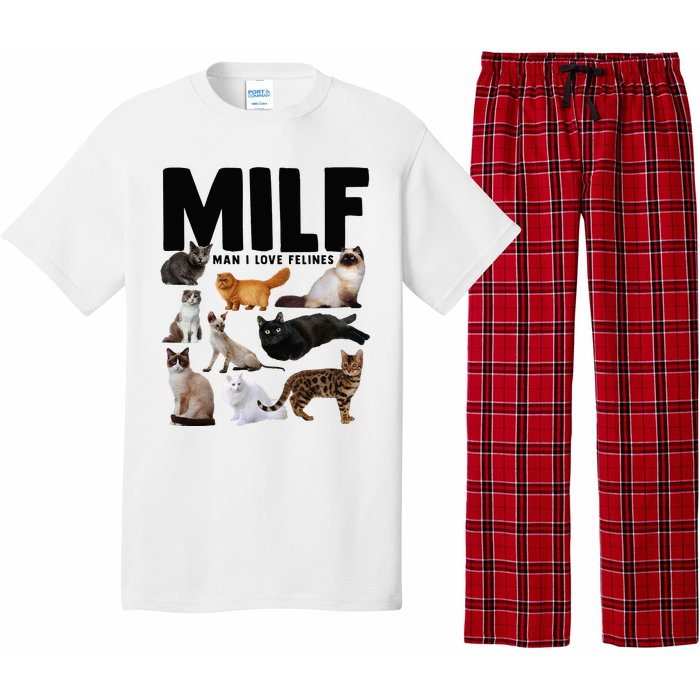 MILF Man I Love Felines Funny Cats Pajama Set