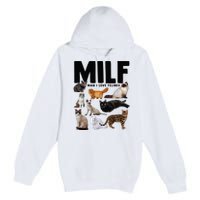 MILF Man I Love Felines Funny Cats Premium Pullover Hoodie