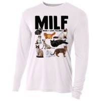 MILF Man I Love Felines Funny Cats Cooling Performance Long Sleeve Crew