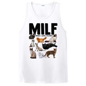 MILF Man I Love Felines Funny Cats PosiCharge Competitor Tank