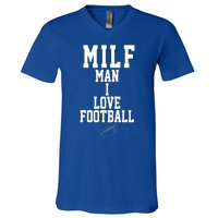 MILF Man I Love Football Funny V-Neck T-Shirt