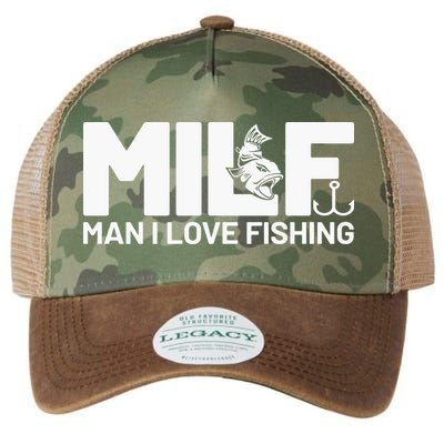 MILF Man I Love Fishing Funny Fishing Fishermen Angler Legacy Tie Dye Trucker Hat