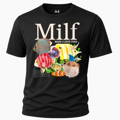 Milf Man I Love Fish Funny Fishing Fisherman Humor Nature Cooling Performance Crew T-Shirt