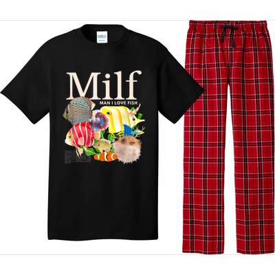 Milf Man I Love Fish Funny Fishing Fisherman Humor Nature Pajama Set