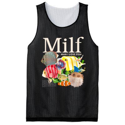 Milf Man I Love Fish Funny Fishing Fisherman Humor Nature Mesh Reversible Basketball Jersey Tank