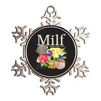 Milf Man I Love Fish Funny Fishing Fisherman Humor Nature Metallic Star Ornament