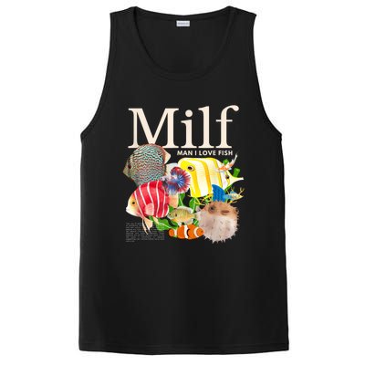 Milf Man I Love Fish Funny Fishing Fisherman Humor Nature PosiCharge Competitor Tank