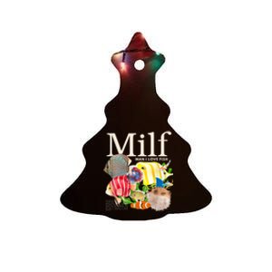 Milf Man I Love Fish Funny Fishing Fisherman Humor Nature Ceramic Tree Ornament