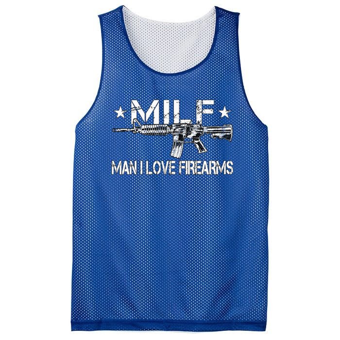 Milf Man I Love Firearms Pro Gun Owners Rights Mesh Reversible Basketball Jersey Tank