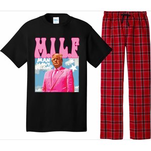 Milf Man I Love Felons Funny Trump Pink 2024 For President Pajama Set