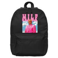 Milf Man I Love Felons Funny Trump Pink 2024 For President 16 in Basic Backpack