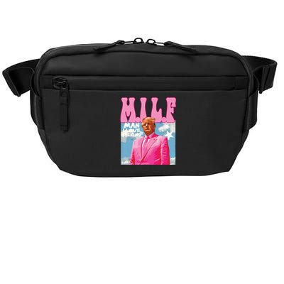 Milf Man I Love Felons Funny Trump Pink 2024 For President Crossbody Pack