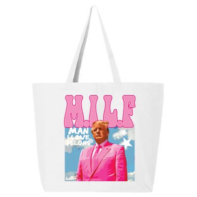 Milf Man I Love Felons Funny Trump Pink 2024 For President 25L Jumbo Tote