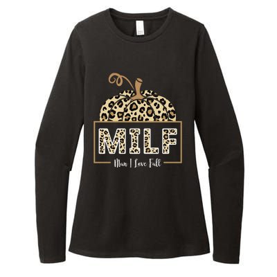 MILF Man I Love Fall Leopard Pumpkin Funny Womens CVC Long Sleeve Shirt