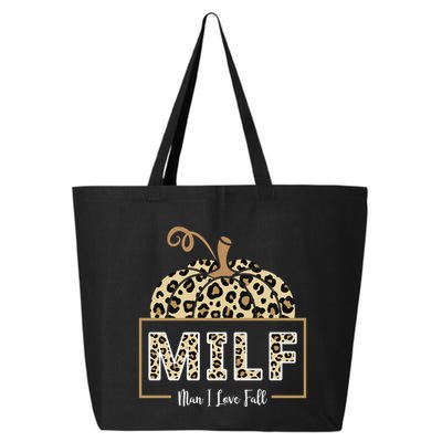 MILF Man I Love Fall Leopard Pumpkin Funny 25L Jumbo Tote