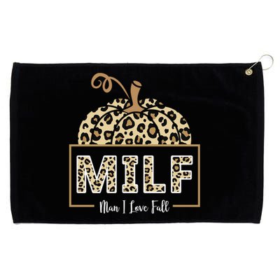 MILF Man I Love Fall Leopard Pumpkin Funny Grommeted Golf Towel