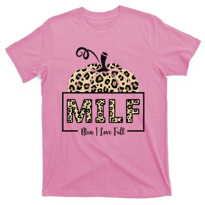 MILF Man I Love Fall Leopard Pumpkin Funny T-Shirt