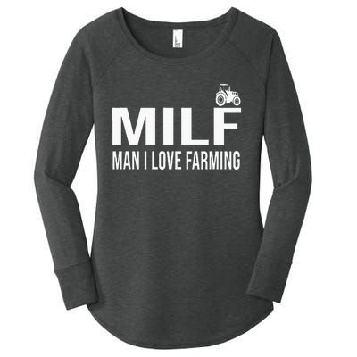 Milf Man I Love Farming Kansas State Purple Football Fan Women's Perfect Tri Tunic Long Sleeve Shirt