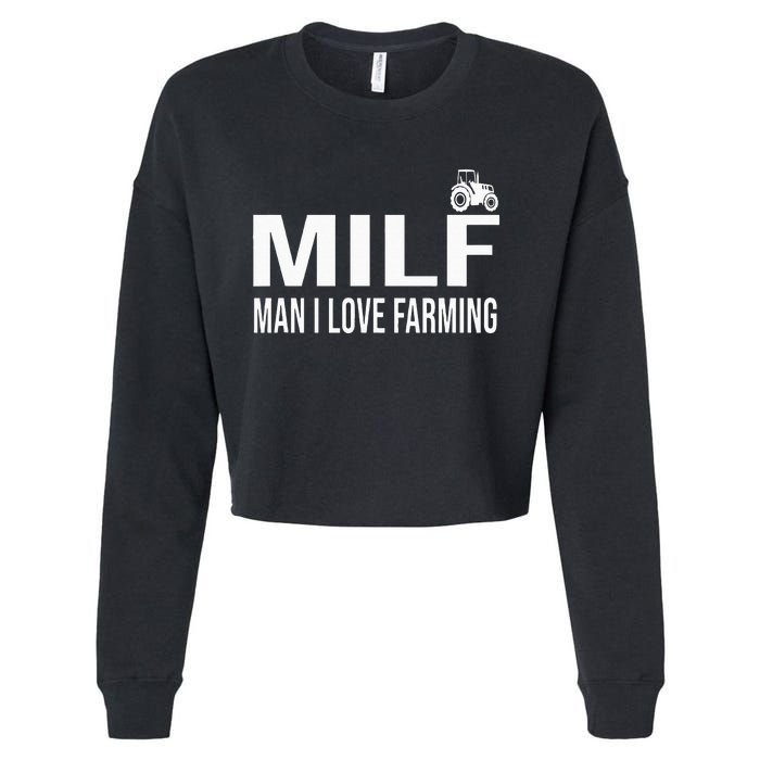 Milf Man I Love Farming Kansas State Purple Football Fan Cropped Pullover Crew