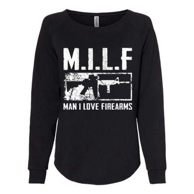 M.I.L.F Man I Love Firearms Funny Ar15 2a Pro Gun Rights Womens California Wash Sweatshirt