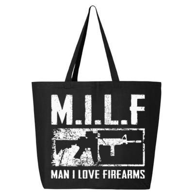 M.I.L.F Man I Love Firearms Funny Ar15 2a Pro Gun Rights 25L Jumbo Tote