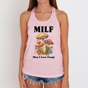 Milf Man I Love Fungi Funny Women's Knotted Racerback Tank