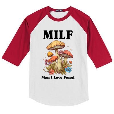 Milf Man I Love Fungi Funny Kids Colorblock Raglan Jersey