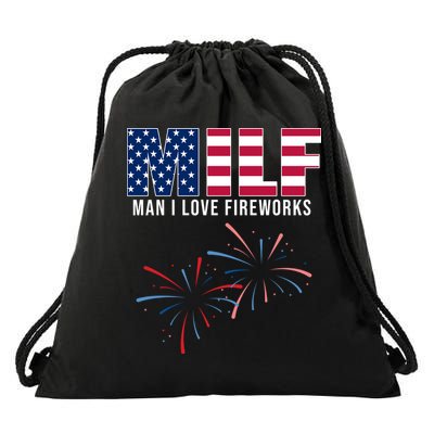 MILF Man I Love Fireworks Funny 4th Of July Drawstring Bag