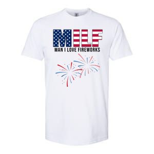 MILF Man I Love Fireworks Funny 4th Of July Softstyle CVC T-Shirt