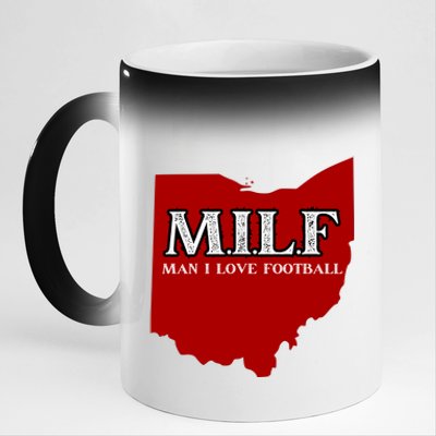 MILF Man I Love Football 11oz Black Color Changing Mug