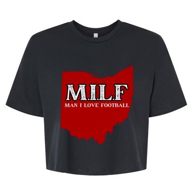 MILF Man I Love Football Bella+Canvas Jersey Crop Tee