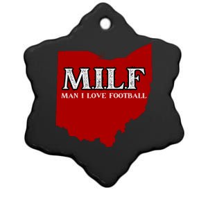 MILF Man I Love Football Ceramic Star Ornament