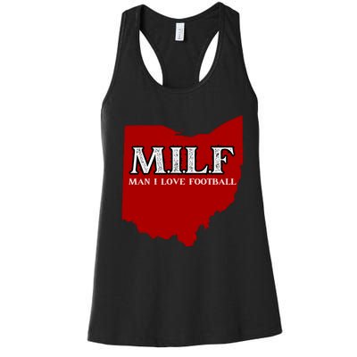 MILF Man I Love Football Women's Racerback Tank