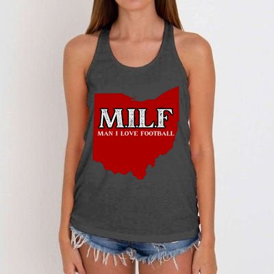 MILF Man I Love Football Women's Knotted Racerback Tank