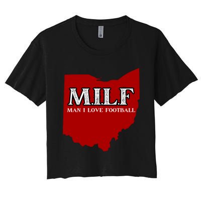 MILF Man I Love Football Women's Crop Top Tee