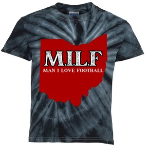 MILF Man I Love Football Kids Tie-Dye T-Shirt