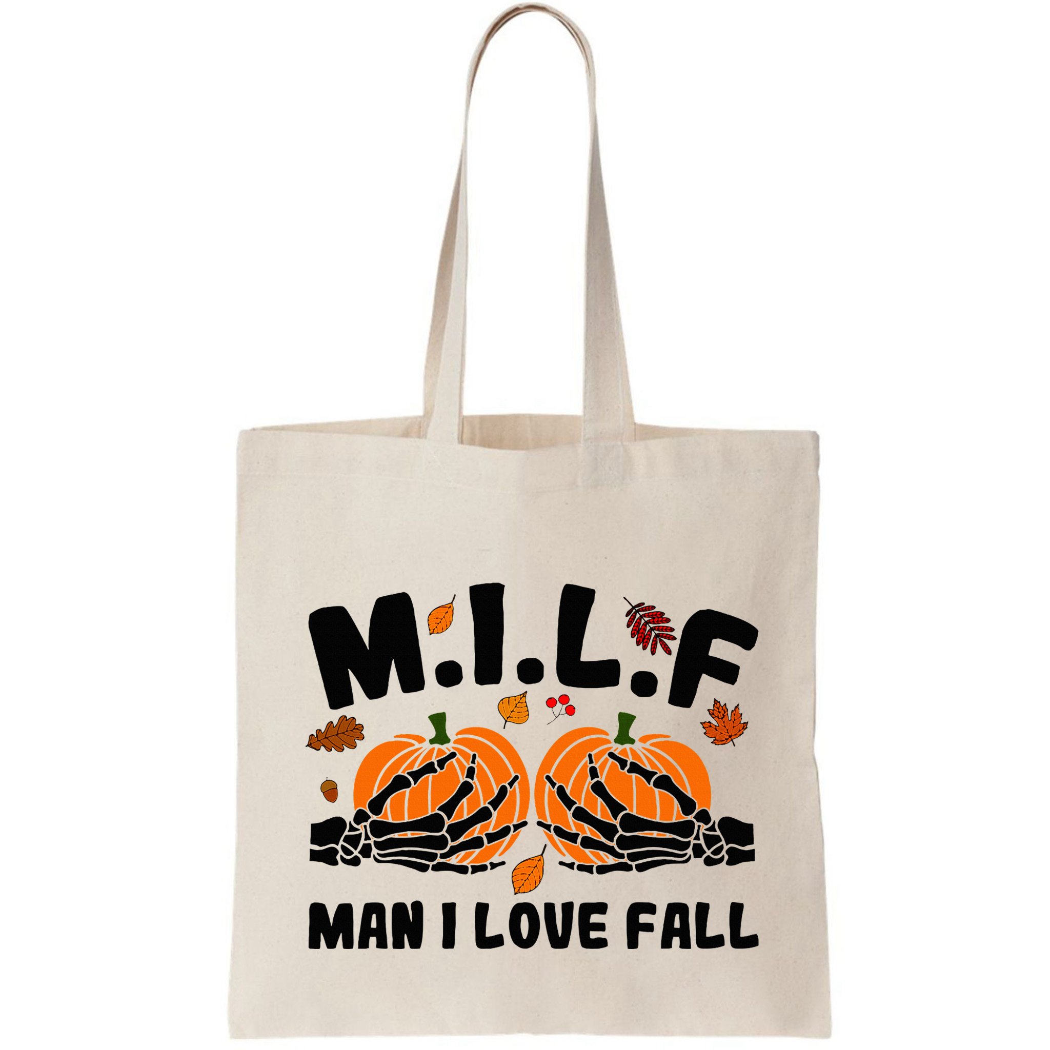 Milf Man I Love Fall Skeleton Pumpkin Hand Boob Bag