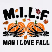 Milf Man I Love Fall Skeleton Pumpkin Hand Boob Cooling Performance Crew T-Shirt