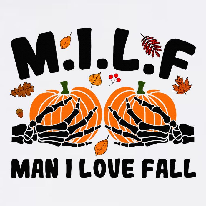 Milf Man I Love Fall Skeleton Pumpkin Hand Boob Cooling Performance Crew T-Shirt