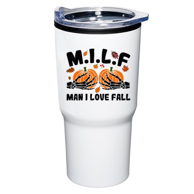 Milf Man I Love Fall Skeleton Pumpkin Hand Boob Tumbler